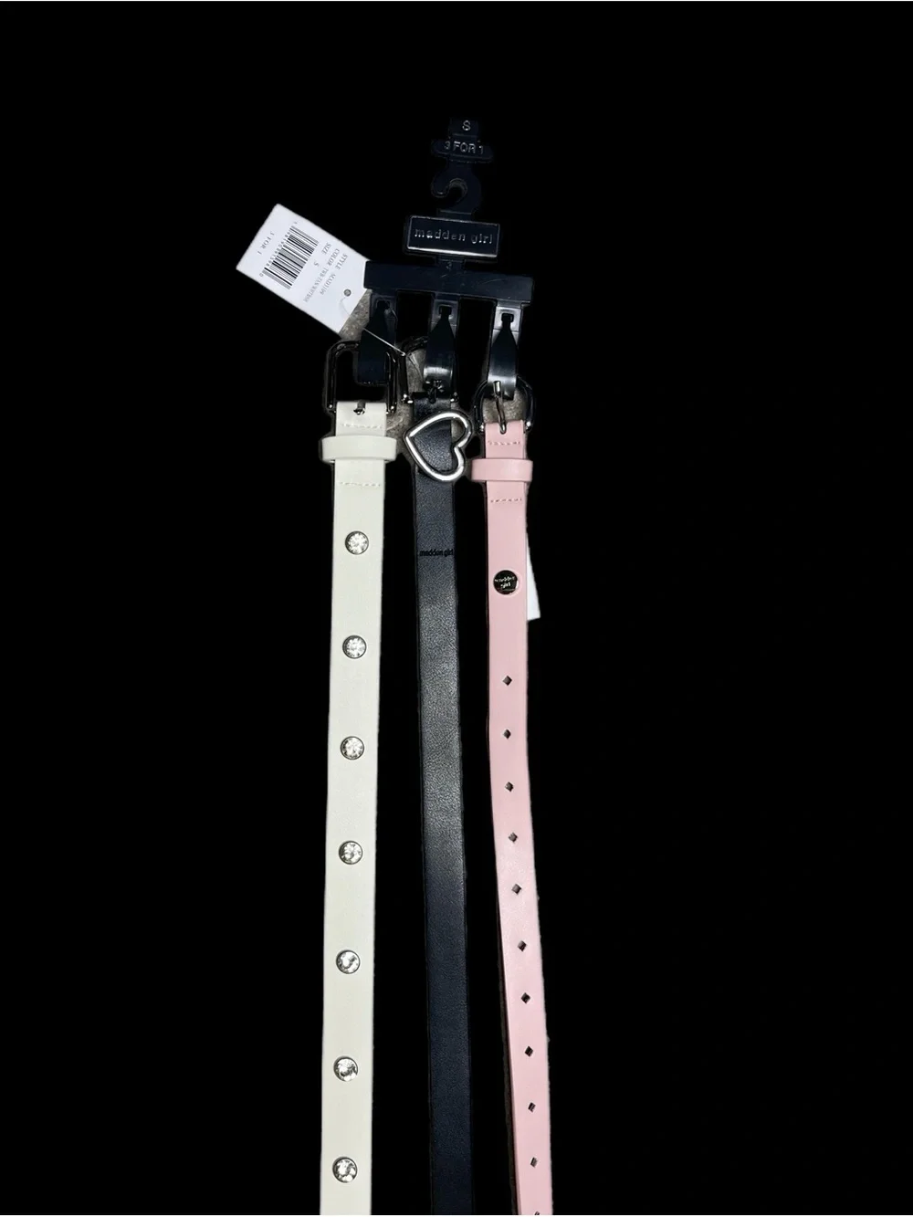 NWT - SET OF 3 Madden Girl Skinny Heart Keeper, Rhnestone Stud, And Diam Perfora